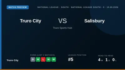 Truro City welcome Salisbury to the Truro Sports Hub on Tuesday evening, looking to build on a strong start that has them...
